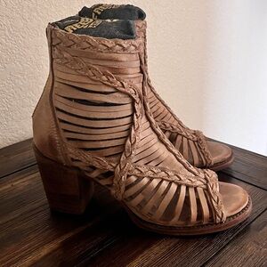 Freebird Strappy Braided Heeled Boots